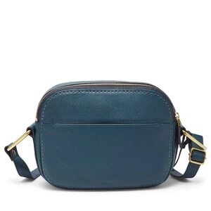 FOSSIL Blue Preppy ELLE Pebbled Leather Crossbody